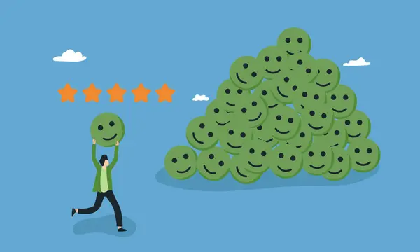 Müşteri değerlendirme derecesi, insanlar olumlu değerlendirme geri bildirimi getiriyor