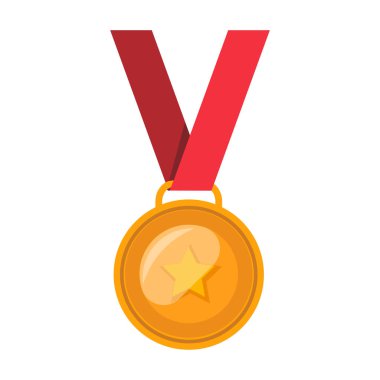 Bronz yıldız madalyon başarısı metalik kazanan işaret simgesi düz