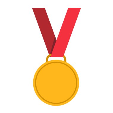 Altın boş madalyon başarısı metalik kazanan işaret simgesi düz