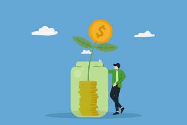 Finansal özgürlüğün ve bağımsızlığın tadını çıkaran karakterler. Başarılı ve borçtan arınmış bir şekilde insanlar bütçe planlıyorlar..