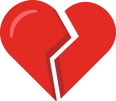  kırmızı kalp ve kırık kalp simgeleri