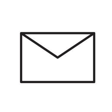 zarf e- posta iletisi simge çizgisi düz vektör çizimi
