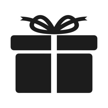 Yay ikonlu kutu. Beyaz arkaplanda izole edilmiş web tasarımı için hediye kutusu mevcut vektör simgesinin basit çizimi