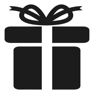 Yay ikonlu kutu. Beyaz arkaplanda izole edilmiş web tasarımı için hediye kutusu mevcut vektör simgesinin basit çizimi