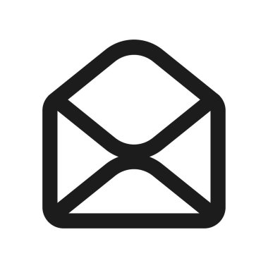 simge e- posta, ileti, gelen zarf düz biçim simgesi beyaz arkaplanda izole edildi