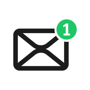 simge e- posta, ileti, gelen zarf düz biçim simgesi beyaz arkaplanda izole edildi