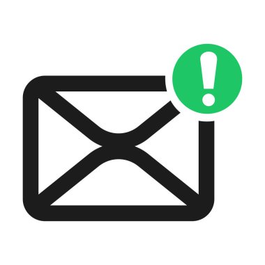 simge e- posta, ileti, gelen zarf düz biçim simgesi beyaz arkaplanda izole edildi