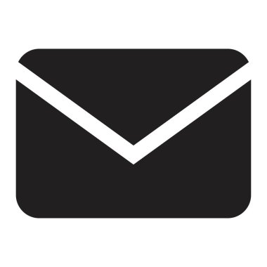 simge e- posta, ileti, gelen zarf düz biçim simgesi beyaz arkaplanda izole edildi