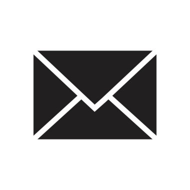 simge e- posta, ileti, gelen zarf düz biçim simgesi beyaz arkaplanda izole edildi