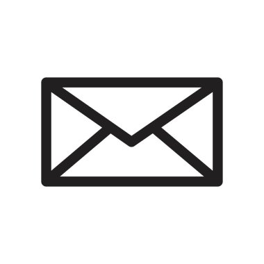 simge e- posta, ileti, gelen zarf düz biçim simgesi beyaz arkaplanda izole edildi