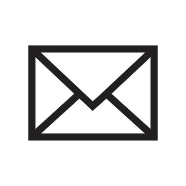 simge e- posta, ileti, gelen zarf düz biçim simgesi beyaz arkaplanda izole edildi