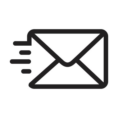 simge e- posta, ileti, gelen zarf düz biçim simgesi beyaz arkaplanda izole edildi