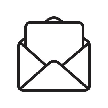 simge e- posta, ileti, gelen zarf düz biçim simgesi beyaz arkaplanda izole edildi