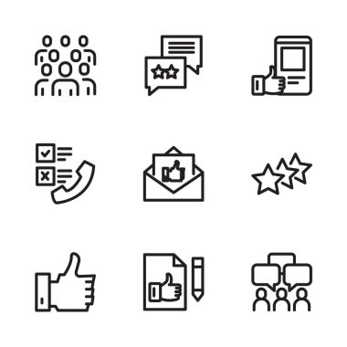 Sosyal medya simgesi ayarlandı. Vektör çizimi