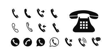 Arama simgesi vektörünü ayarla. Telefon simgesi simgesi