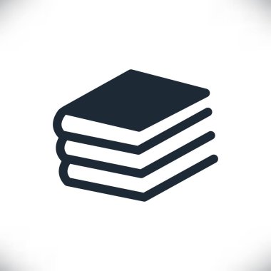 Beyaz arkaplanda izole edilmiş vektör siyah kitap simgeleri