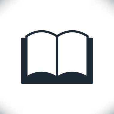 Beyaz arkaplanda izole edilmiş vektör siyah kitap simgeleri