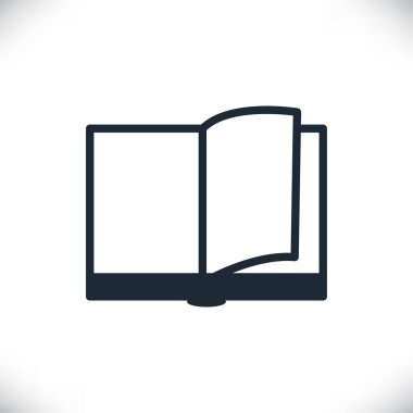 Beyaz arkaplanda izole edilmiş vektör siyah kitap simgeleri