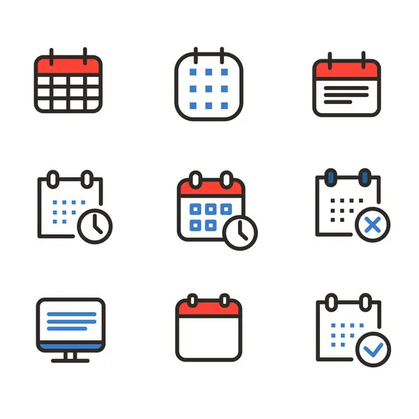 Takvim simgesi modayı düz dizayn ederek ayarlandı