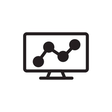 Bilgisayar vektör simgesi. Mobil konsept ve web tasarımı için düz tabela. bilgisayar grafik simgesi. Logo, mobil için simge simgesi