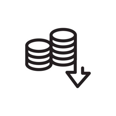 Sikkeler vektör ince çizgi simgesi