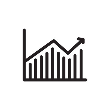 grafik vektör çizgisi simgesi saydamda izole edildi. Infographic, web, app, mobil için grafik çizgisi ve g.