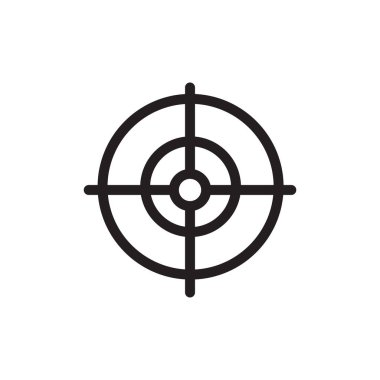 Şeffaf bir arkaplanda hedef vektör çizimi. Birinci kalite semboller. Konsept ve grafik tasarım için ince çizgi simgesi.