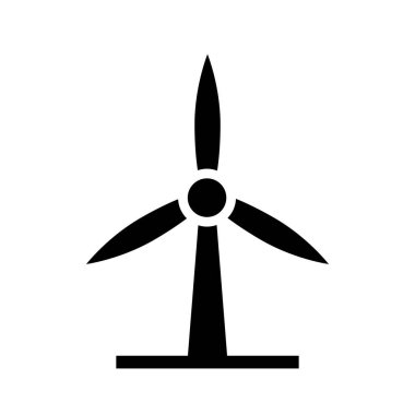 Rüzgar gücü simgesi, beyaz arkaplanda türbin izole edildi