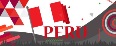 Peru Bağımsızlık Günü 'nün Vektör İllüstrasyonu. Kutlama Peru günü, tatil