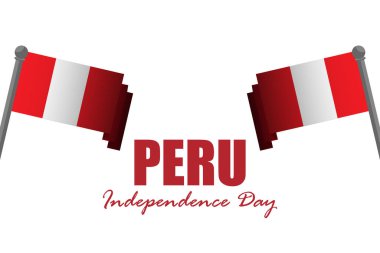Peru Bağımsızlık Günü 'nün Vektör İllüstrasyonu. Kutlama Peru günü, tatil