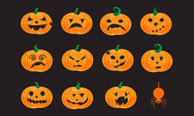 Cadılar Bayramı Balkabağı vektör simgeler