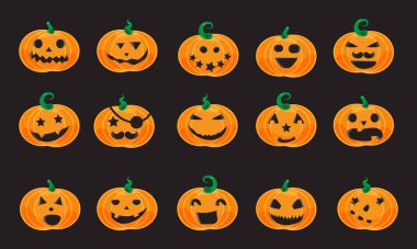 Bir grup balkabağı yüzü.