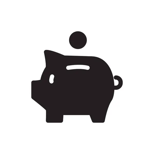 Domuzcuk bankasının para simgesi. Beyaz izole arka planda para vektör illüstrasyonu. nakit işi konsepti