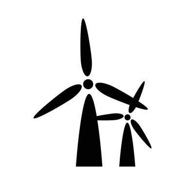 Rüzgar türbini enerji ikonu vektörü ağ ve mobil uygulama tasarımınız için beyaz arkaplanda izole edilmiş, güç enerjisi logosu kavramı.