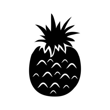 Ananas simgesi, vektör illüstrasyonu