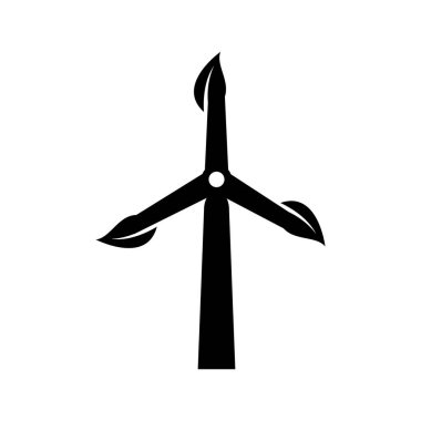 Rüzgar türbini simgesi, vektör illüstrasyonu