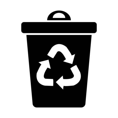 Geri dönüşüm kabartma düz vektör simgesi