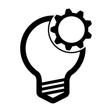 Beyaz arkaplanda izole ampul ikonu vektörü, logo konsepti, fikir işareti ve doğrusal işaret, doldurulmuş biçim