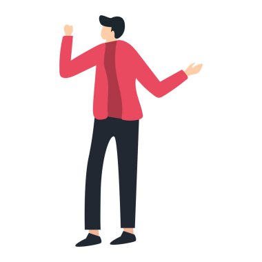 Gözlüklü genç adam Avatar karakter çizimi tasarımı