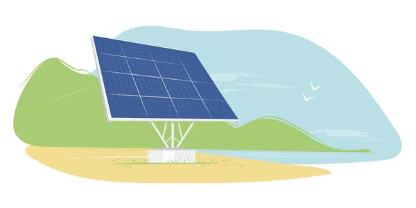Sonnenkollektoren Erneuerbare Energien Photovoltaische Sonnenkollektoren Konzept Isolierter Vektor — Stockvektor