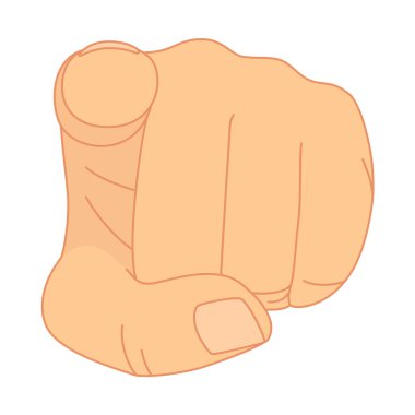 Parmak İşaret İşareti, imzala, seni işaret eden bir elin vektör çizimi. Çizgi film İşaret Parmağı