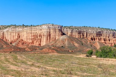 Rambla de Barrachina 'nın eşsiz manzarası, Teruel, İspanya.