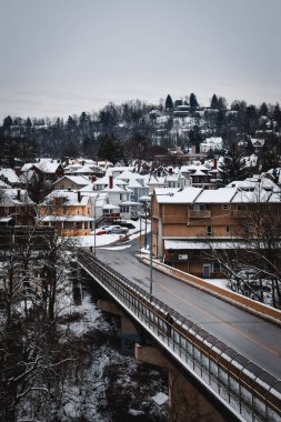 South Park Historic District after snowfall in Morgantown, West Virginia