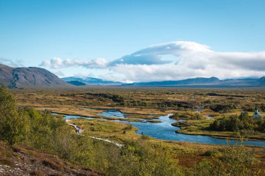 Sunny day in Thingvellir National Park, Iceland
