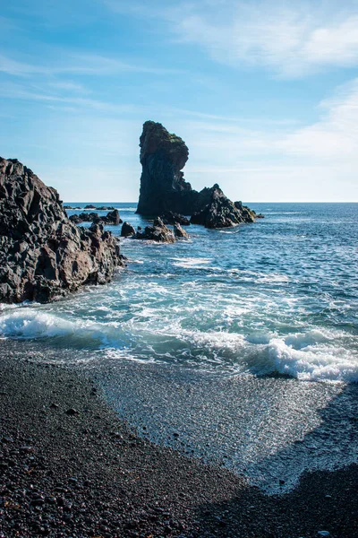 Djupalonssandur Black Sand Beach Sunny Day Iceland — Φωτογραφία Αρχείου