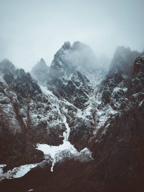 Snowy mountains near White Pass & Yukon Route, Alaska