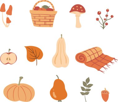 sonbahar simge seti. vektör çizim