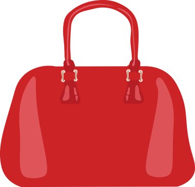  Kırmızı, küçük kırmızı çanta. Vektör illüstrasyonu