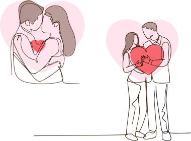  Birbirine aşık çiftler. vektör illüstrasyonu