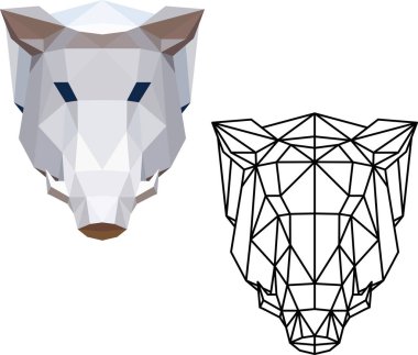 Geometrik, yaban domuzu. Vektör illüstrasyonu